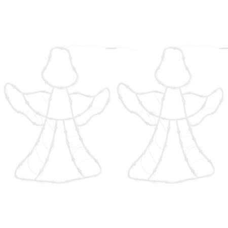 Luces de Navidad Silueta de ángel 2 piezas 50LEDs blanco cálido de , Luces de Navidad - Ref: Foro24-4019600, Precio: 19,75 €