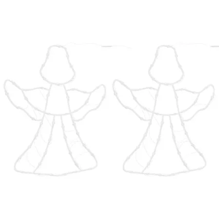 Luces de Navidad Silueta de ángel 2 piezas 50LEDs blanco cálido de , Luces de Navidad - Ref: Foro24-4019600, Precio: 15,85 €,...
