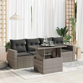 Juego de sofás jardín con cojines 5 pzas ratán sintético gris by , Garden sets - Ref: Foro24-3326241, Price: 352,27 €, Discou...