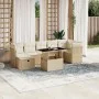 Set de sofás de jardín y cojines 8 piezas ratán sintético beige by , Garden sets - Ref: Foro24-3274668, Price: 570,94 €, Disc...