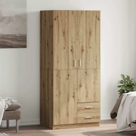 Armario de madera de ingeniería roble artesanal 80x52x180 cm de , Armarios roperos - Ref: Foro24-855887, Precio: 225,51 €, De...
