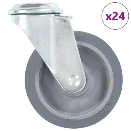 Ruedas giratorias con agujero pasador 24 unidades 100 mm by , Material handling - Ref: Foro24-277864, Price: 126,22 €, Discou...