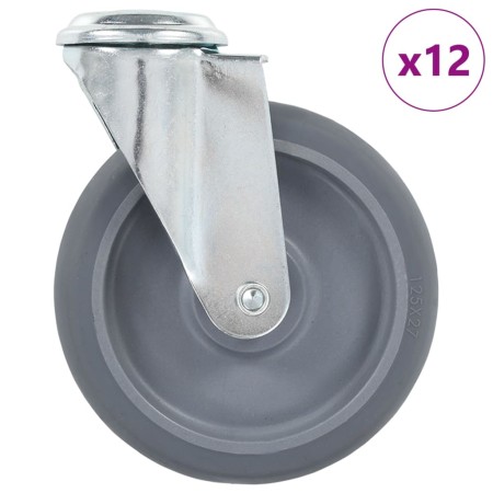 Ruedas giratorias con agujero pasador 12 unidades 125 mm by , Material handling - Ref: Foro24-277872, Price: 86,73 €, Discoun...
