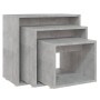 Mesas apilables 3 piezas madera contrachapada gris hormigón by , Side tables - Ref: Foro24-808580, Price: 64,03 €, Discount: %