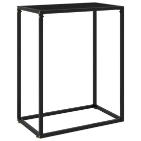 Black tempered glass console table 60x35x75 cm by vidaXL, Side tables - Ref: Foro24-322804, Price: 52,80 €, Discount: %