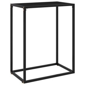 Mesa consola vidrio templado negro 60x35x75 cm