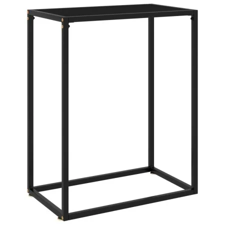 Black tempered glass console table 60x35x75 cm by vidaXL, Side tables - Ref: Foro24-322804, Price: 52,80 €, Discount: %