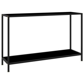 Console table black tempered glass 120x35x75 cm by vidaXL, Side tables - Ref: Foro24-322840, Price: 75,55 €, Discount: %