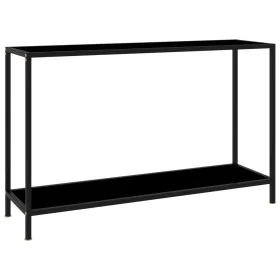 Console table black tempered glass 120x35x75 cm by vidaXL, Side tables - Ref: Foro24-322840, Price: 74,52 €, Discount: %
