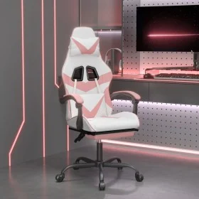 Silla gaming con reposapiés cuero sintético blanco y rosa von , Gaming-Stühle - Ref: Foro24-3143863, Preis: 117,21 €, Rabatt: %