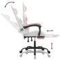 Silla gaming con reposapiés cuero sintético blanco y rosa by , Gaming chairs - Ref: Foro24-3143863, Price: 117,21 €, Discount: %