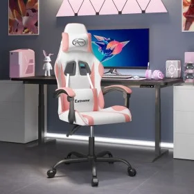 Gaming-Stuhl aus weißem und rosafarbenem Kunstleder von , Gaming-Stühle - Ref: Foro24-3143875, Preis: 108,45 €, Rabatt: %