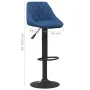 Taburete de cocina de terciopelo azul by , Kitchen stools - Ref: Foro24-335342, Price: 70,14 €, Discount: %