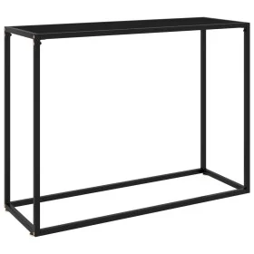 Black tempered glass console table 100x35x75 cm by vidaXL, Side tables - Ref: Foro24-322812, Price: 52,57 €, Discount: %