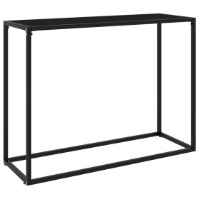 Mesa consola vidrio templado negro 100x35x75 cm