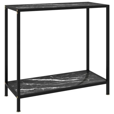 Black tempered glass console table 80x35x75 cm by vidaXL, Side tables - Ref: Foro24-322834, Price: 67,03 €, Discount: %