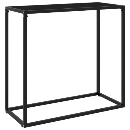 Black tempered glass console table 80x35x75 cm by vidaXL, Side tables - Ref: Foro24-322808, Price: 48,62 €, Discount: %