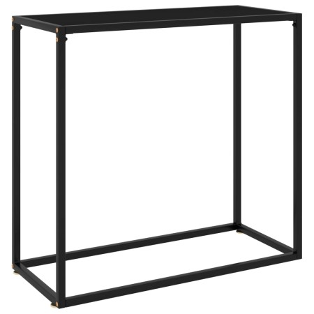 Konsolentisch aus schwarzem gehärtetem Glas 80x35x75 cm von vidaXL, Seitentische - Ref: Foro24-322808, Preis: 49,36 €, Rabatt: %