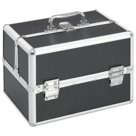 Maletín de maquillaje aluminio negro 22x30x21 cm by , toiletry bags - Ref: Foro24-91829, Price: 43,05 €, Discount: %
