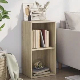 Estantería 2 niveles contrachapada color roble 40x30x76,5cm by , Bookcases and shelves - Ref: Foro24-800930, Price: 39,74 €, ...