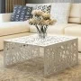 Mesa de centro con diseño geométrico calado aluminio plateado by , Coffee table - Ref: Foro24-242328, Price: 266,77 €, Discou...