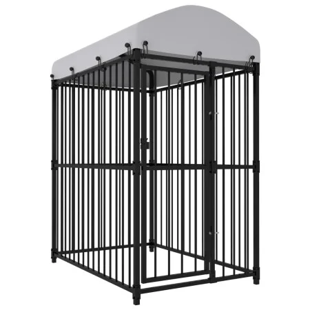 Perrera de exterior con techo 150x100x175 cm de , Casetas y cercados para perros - Ref: Foro24-170889, Precio: 322,54 €, Desc...