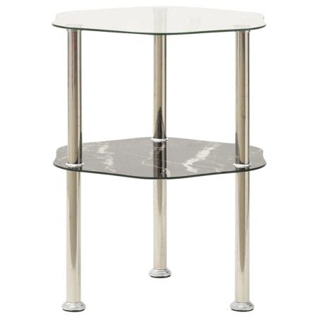 Side table 2 levels transparent and black glass 38x38x50 cm by vidaXL, Side tables - Ref: Foro24-322792, Price: 34,09 €, Disc...