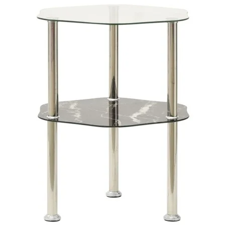 Side table 2 levels transparent and black glass 38x38x50 cm by vidaXL, Side tables - Ref: Foro24-322792, Price: 33,00 €, Disc...
