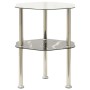 Side table 2 levels transparent and black glass 38x38x50 cm by vidaXL, Side tables - Ref: Foro24-322792, Price: 34,09 €, Disc...