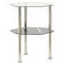 Side table 2 levels transparent and black glass 38x38x50 cm by vidaXL, Side tables - Ref: Foro24-322792, Price: 34,09 €, Disc...