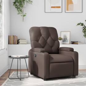 Sillón reclinable de cuero sintético marrón de , Sillones - Ref: Foro24-372505, Precio: 204,11 €, Descuento: %