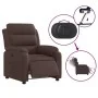 Sillón reclinable eléctrico tela marrón oscuro de , Sillones - Ref: Foro24-3204961, Precio: 288,98 €, Descuento: %