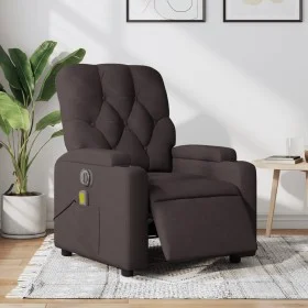 Sillón reclinable de masaje eléctrico tela marrón oscuro by , Armchairs - Ref: Foro24-3204703, Price: 267,97 €, Discount: %