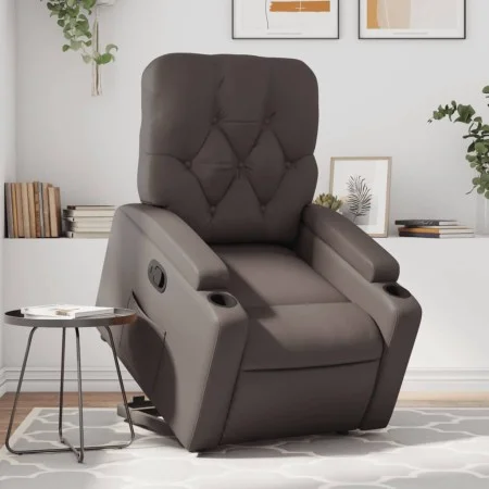 Sillón reclinable elevable cuero sintético marrón by , Armchairs - Ref: Foro24-3204774, Price: 286,92 €, Discount: %