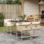Set comedor de jardín 5 pzas con cojines ratán sintético beige by , Garden sets - Ref: Foro24-3211258, Price: 297,89 €, Disco...