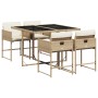 Set comedor de jardín 5 pzas con cojines ratán sintético beige von , Gartensets - Ref: Foro24-3211258, Preis: 260,85 €, Rabat...