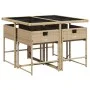 Set comedor de jardín 5 pzas con cojines ratán sintético beige by , Garden sets - Ref: Foro24-3211258, Price: 297,89 €, Disco...