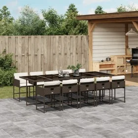 Set comedor de jardín 11 pzas y cojines ratán sintético marrón by , Garden sets - Ref: Foro24-3211293, Price: 763,72 €, Disco...