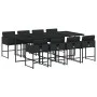 Set de comedor de jardín 9 pzas y cojines ratán sintético negro de , Conjuntos de jardín - Ref: Foro24-3211279, Precio: 578,4...