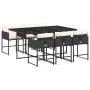 Set de comedor de jardín 7 pzas y cojines ratán sintético negro de , Conjuntos de jardín - Ref: Foro24-3211266, Precio: 430,3...