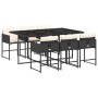 Set de comedor de jardín 7 pzas y cojines ratán sintético negro by , Garden sets - Ref: Foro24-3211266, Price: 377,91 €, Disc...