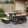 Set de comedor de jardín 9 pzas y cojines ratán sintético negro von , Gartensets - Ref: Foro24-3211314, Preis: 380,50 €, Raba...