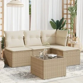 Juego de sofás jardín con cojines 5 pzas ratán sintético beige by , Garden sets - Ref: Foro24-3249347, Price: 308,89 €, Disco...