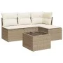 Juego de sofás jardín con cojines 5 pzas ratán sintético beige von , Gartensets - Ref: Foro24-3249347, Preis: 308,89 €, Rabat...