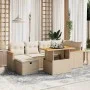 Set sofás de jardín 7 piezas y cojines ratán sintético beige by , Garden sets - Ref: Foro24-3276040, Price: 527,81 €, Discoun...