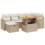 Set sofás de jardín 7 piezas y cojines ratán sintético beige by , Garden sets - Ref: Foro24-3276040, Price: 527,81 €, Discoun...