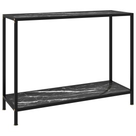 Console table black tempered glass 100x35x75 cm by vidaXL, Side tables - Ref: Foro24-322838, Price: 78,96 €, Discount: %