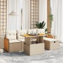 Juego de sofás jardín con cojines 6 pzas ratán sintético beige von , Gartensets - Ref: Foro24-3276243, Preis: 395,38 €, Rabat...