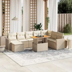 Set de sofás de jardín 9 pzas con cojines ratán sintético beige by , Garden sets - Ref: Foro24-3271450, Price: 639,46 €, Disc...