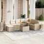 Set de sofás de jardín 9 pzas con cojines ratán sintético beige by , Garden sets - Ref: Foro24-3271450, Price: 639,46 €, Disc...